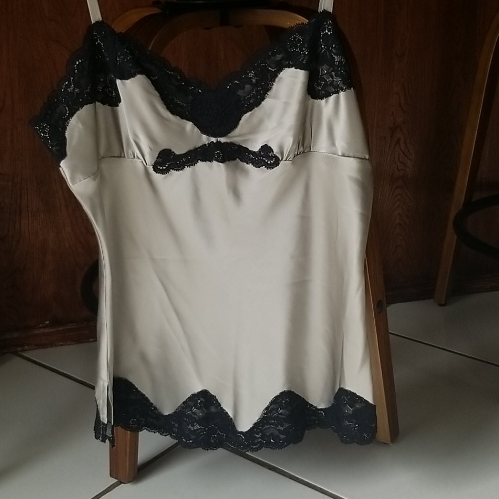 Express Silk silver lace cami  size Small